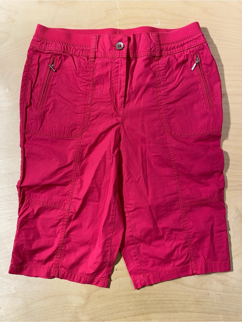 Chico's Hot Pink Bermuda Cargo Shorts size 0 Short (RP)